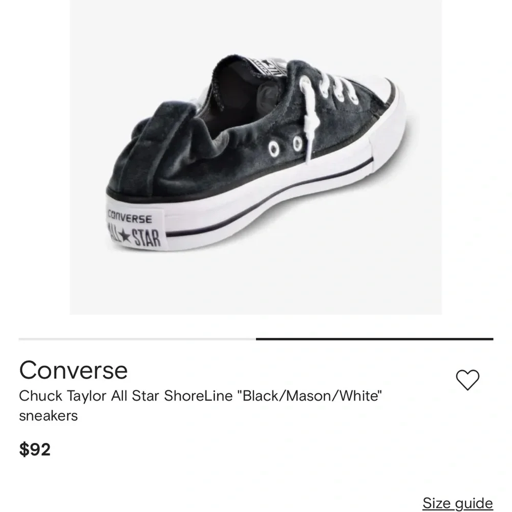 Converse Chuck Taylor All Star Shoreline Black Sneakers Women’s Size 8